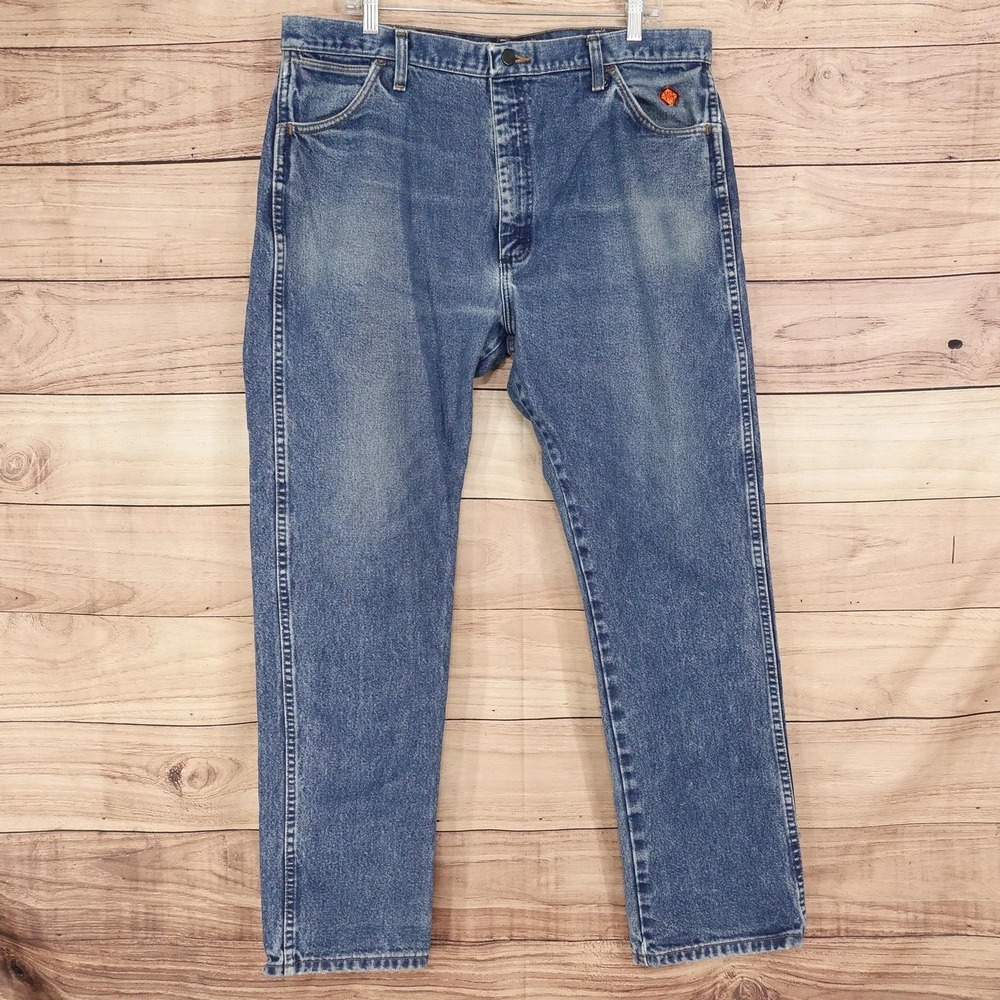 Wrangler FR Jeans Mens 39x31 (40x32) Blue Regular Fit Denim Flame Resistant